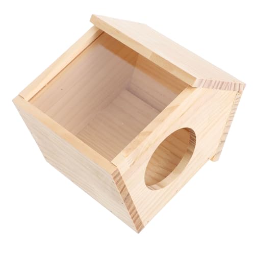 VERDANVERSE Transparenter Unterstand kleintierhaus für Hamster Holzhaus für Kleintiere Hamster Versteckspielzeug Kleintier Versteckhaus aus Holz Käfig für Hamster Hamsterhaus hölzern von VERDANVERSE