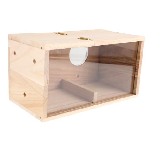VERDANVERSE Vogelhaus Vogelbeobachtung Vogel Nistkasten Papageienkasten Holz Nistkasten Papageien Nistbox Vogelnester Sittichzuchtboxen Wellensittichkäfig Vogelhäuser Vogelkäfig Acryl Beige von VERDANVERSE