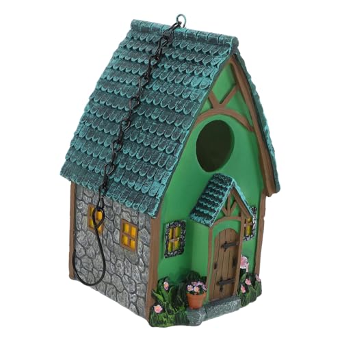 VERDANVERSE Vogelhaus aus Strapazierfähigem Resin Dekoratives Nisthaus für Garten Balkon Einfach Aufzuhängen Wetterfest für Vögel im Hinterhof von VERDANVERSE