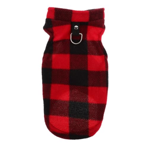 VERDANVERSE Warme Fleece Hundeweste für Kleine und Mittlere Hunde Weiche Bequeme Winterjacke Atmungsaktiv Modisch Karierte Haustierkleidung für Welpen und Kleine Hunde von VERDANVERSE