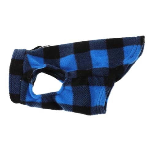 VERDANVERSE Warmer Fleece Hundeweste mit D-Ring Ärmelloser Herbst-Pullover für Kleine und Mittelgroße Hunde Weiche Winddichte Hundejacke in Blau-schwarz Kariert XL von VERDANVERSE