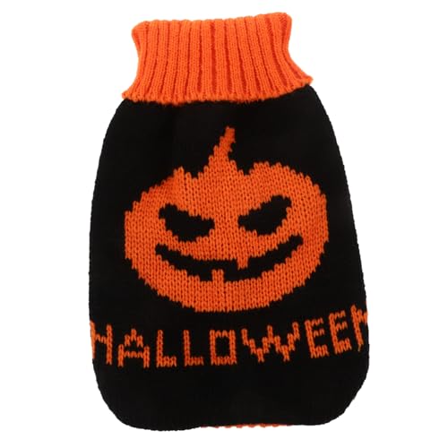 VERDANVERSE Warmer Halloween Haustier Pullover Süßer Dicker Strickpullover für Kleine Hunde und Katzen Weiche Bequeme Winterkleidung Tragbarer Hundepulli mit Kürbisdesign für Partys und von VERDANVERSE