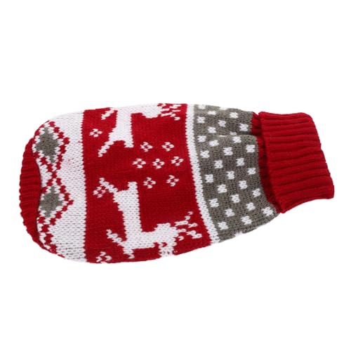 VERDANVERSE Weicher Dicker Weihnachts-Pullover für Kleine Hunde und Katzen Warmes Verschleißfestes Strickshirt mit Süßem Rentier Kürbismotiv Maschinenwaschbare Haustier-Winterweste von VERDANVERSE