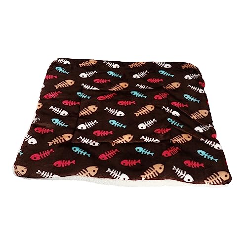 VERDANVERSE Winter Pet Pad Waschbare Haustierdecke Warmes Kissen für Hunde und Katzen Komfortables Kuschelnest Rutschfestes Pflegeleichtes Haustier Winterkissen Braun Fishbone Muster von VERDANVERSE