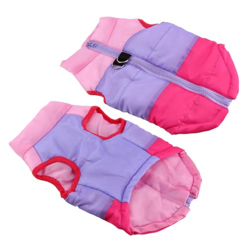VERDANVERSE wasserdichte Hundeweste XL Wintermantel mit Weicher Baumwollfüllung Atmungsaktiv Wendbar Warme Hundejacke für Spaziergang und Sport in Rosé von VERDANVERSE