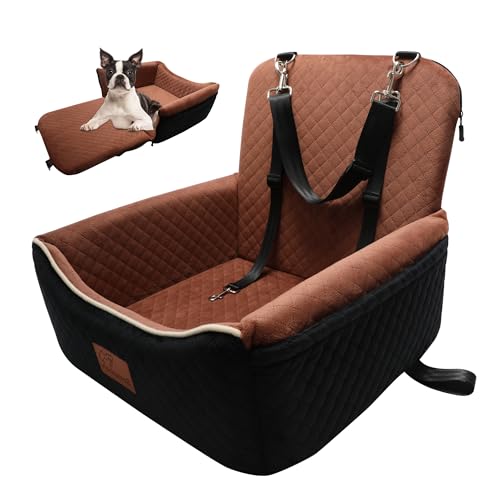 Hundeautositz für kleine Hunde und Hundebett, 2-in-1, schwarz, außen braun, innen Hundeautositz für kleine Hunde und Hundebett, 2-in-1, schwarz, außen braun, innen von VERGODPRO