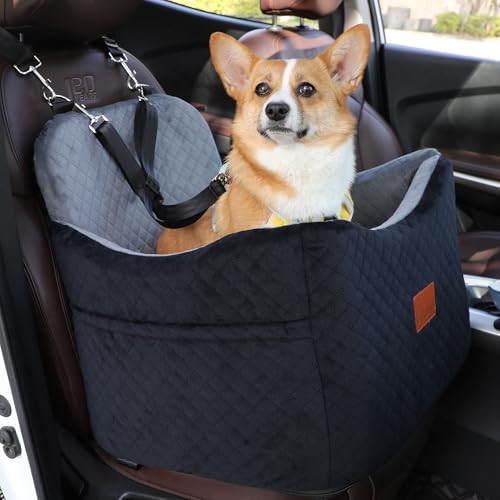 VERGODPRO Hunde-Autositz für kleine und mittelgroße Hunde, sicherer und bequemer Haustier-Autositz mit 2 aufsteckbaren Sattelgurt und Aufbewahrungstaschen, waschbarer und abnehmbarer Welpenautositz VERGODPRO Hunde-Autositz für kleine und mittelgroße Hunde, sicherer und bequemer Haustier-Autositz mit 2 aufsteckbaren Sattelgurt und Aufbewahrungstaschen, waschbarer und abnehmbarer Welpenautositz von VERGODPRO