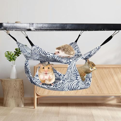 VERIMP Hängematte für Haustiere, Motiv: Maus zum Aufhängen, für kleine Haustiere, Hamster, Kaninchen, doppellagig, warm, Schlafnester, Hängematte, Hausbett von VERIMP