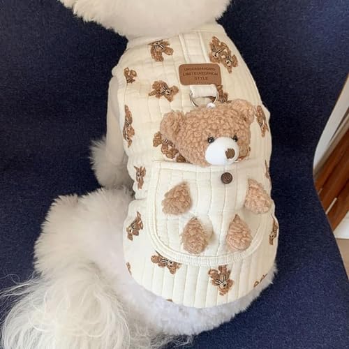 Weißer Bär bedruckte Haustier-Baumwolljacke kann verwendet werden, um kleine Hunde Winterkleidung warme Mantel Hundekleidung abzuschleppen von VERIMP