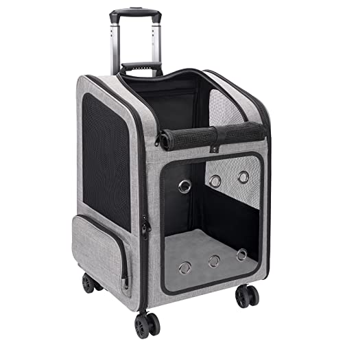 VERSMELO Extra großer Haustier-Tragetasche mit Rädern, Katzen unter 13,6 kg, für Hunde, Welpen, Kaninchen, andere Tiere unter 11,3 kg, ideal für Reisen/Wandern/Outdoor VERSMELO Extra großer Haustier-Tragetasche mit Rädern, Katzen unter 13,6 kg, für Hunde, Welpen, Kaninchen, andere Tiere unter 11,3 kg, ideal für Reisen/Wandern/Outdoor von VERSMELO