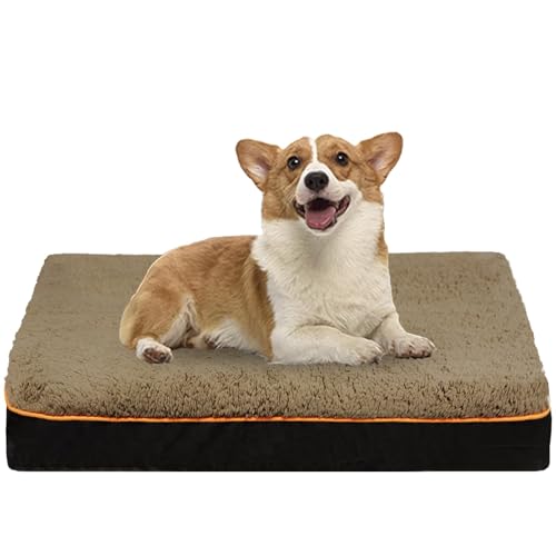 Orthopädisches Hundebett mit Memory Foam, Waschbare Abdeckung und Flauschigem Hundekissen für Große Hunde, Hundesofa, und Kistenmatte von VERTUPET