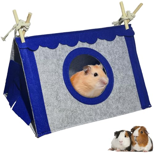 VERTUPET Habitat Haus Hängematte Haustierkäfig Spielzeug Nest Bett Unterschlupf für Meerschweinchen Frettchen Chinchilla Igel Ratte Hamster Blau M von VERTUPET