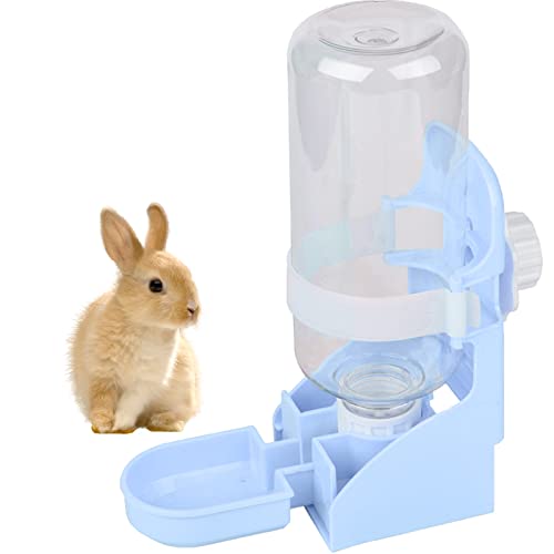 VERTUPET Kaninchen Automatischer Wasserspender, 500ml Hängend Haustier Trinkflasche, Kein Tropfbecher Automatische Wasserspeicherung Kleintiertränke für Kaninchen Ratten Hamster Frettchen Igel (Blau) von VERTUPET