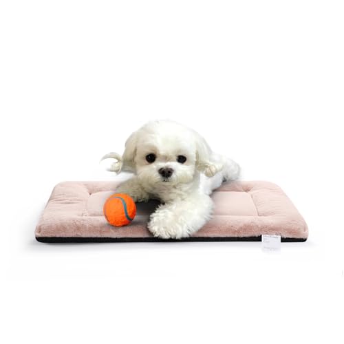 Hundebetten für extra kleine Hunde, passend für Hundekäfige, ultraweiches Hundebett, waschbar und rutschfest, für Hunde, gemütliche Schlafmatte, Pink 55,9 cm von VERZEY
