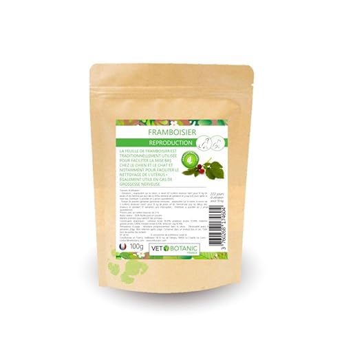 Himbeerblätter in Pulver, Fortpflanzung von Hunden und Katzen, 100 g Vet Botanic von VET BOTANIC