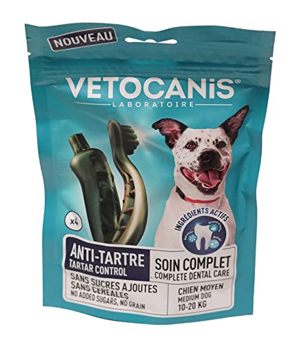 VETOCANIS Anti-Tartre-Leckerli für Hunde, mittelgroß, Komplettpflege/ohne Zuckerzusatz/ohne Getreide von VETOCANIS