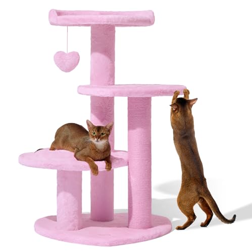 VETRESKA 101.6 cm Katzenbaum für Indoor-Katzen, mehrstufiger Katzenturm mit Katzenkratzbaum, niedlicher Katzenkletterbaum mit baumelndem Spielzeug für Katzen, Rosa VETRESKA 101.6 cm Katzenbaum für Indoor-Katzen, mehrstufiger Katzenturm mit Katzenkratzbaum, niedlicher Katzenkletterbaum mit baumelndem Spielzeug für Katzen, Rosa von VETRESKA