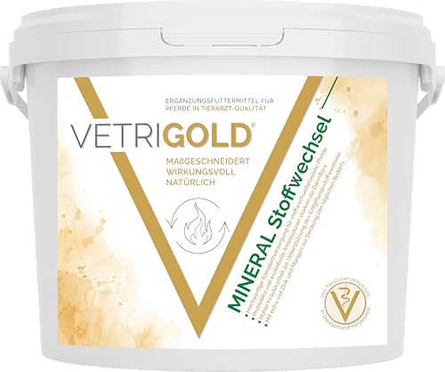 VETRIGOLD Mineral Stoffwechsel - Mineralfutter (Pellet) für stoffwechselbelastete Pferde - 1,5 kg Eimer von VETRIGOLD