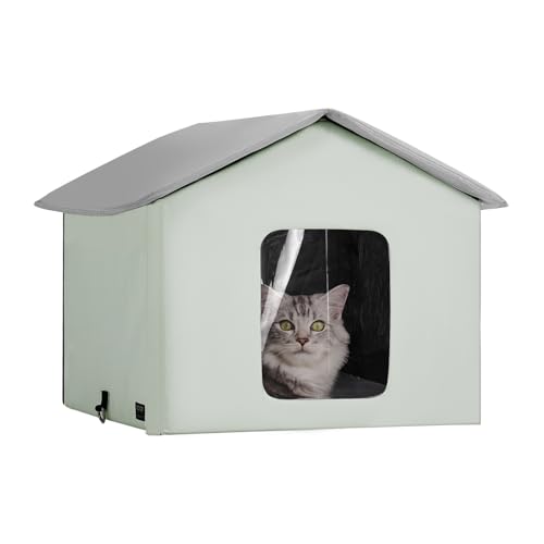 VEVOR Beheiztes Katzenhaus, Katzenunterschlupf für draußen mit Einstellbarer Temperatur und Timer, Faltbarer Katzenunterschlupf aus 600D Oxford-Gewebe mit beheiztem Kissen für den Winter VEVOR Beheiztes Katzenhaus, Katzenunterschlupf für draußen mit Einstellbarer Temperatur und Timer, Faltbarer Katzenunterschlupf aus 600D Oxford-Gewebe mit beheiztem Kissen für den Winter von VEVOR