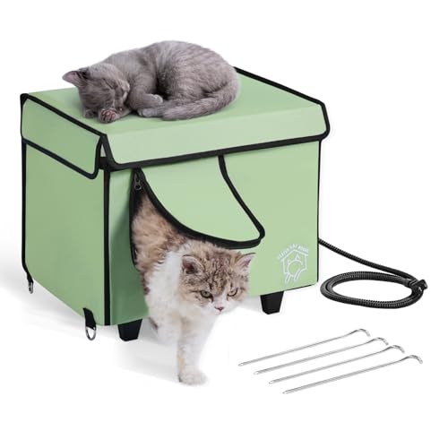 VEVOR Erhöhtes beheiztes Katzenhaus, quaderförmiger Katzenunterschlupf mit Einstellbarer Temperatur und Timer, Faltbarer Katzenunterschlupf aus 900D Oxford-Gewebe mit beheiztem Kissen für den Winter VEVOR Erhöhtes beheiztes Katzenhaus, quaderförmiger Katzenunterschlupf mit Einstellbarer Temperatur und Timer, Faltbarer Katzenunterschlupf aus 900D Oxford-Gewebe mit beheiztem Kissen für den Winter von VEVOR