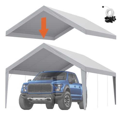 VEVOR Garagenzelt, 3,9 x 6,1 m, Garagendachzelt, Unterstandplane, wasserdicht und UV-geschützt, einfache Installation mit Spanngurten, grau (nur Dachabdeckung, Rahmen Nicht im Lieferumfang enthalten) VEVOR Garagenzelt, 3,9 x 6,1 m, Garagendachzelt, Unterstandplane, wasserdicht und UV-geschützt, einfache Installation mit Spanngurten, grau (nur Dachabdeckung, Rahmen Nicht im Lieferumfang enthalten) von VEVOR