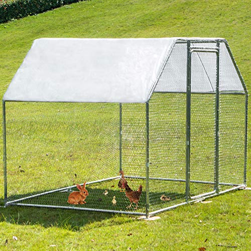 VEVOR Hühnerstall 2,9 x 1,98 x 1,82 m großes Freigehege Huhn Outdoor Voliere Käfig aus verzinktem Stahl abschließbare Tür mit Abdeckung für Hühner, Enten, Kaninchen, Tauben, Geflügel, Meerschweinchen VEVOR Hühnerstall 2,9 x 1,98 x 1,82 m großes Freigehege Huhn Outdoor Voliere Käfig aus verzinktem Stahl abschließbare Tür mit Abdeckung für Hühner, Enten, Kaninchen, Tauben, Geflügel, Meerschweinchen von VEVOR