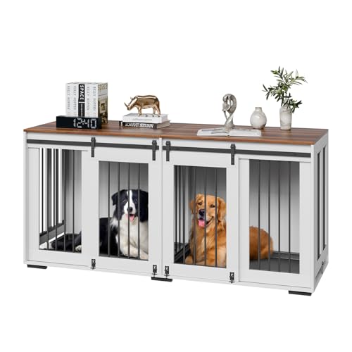 VEVOR Hundekäfig Möbel für 2 Hunde, 1800x600x861mm, Doppel-Hundebox-Möbel mit doppelten Schiebetüren, Hundebox-TV-Ständer, Stahlrahmen, Doppel-Hundebox für kleine, mittelgroße & große Hunde, weiß VEVOR Hundekäfig Möbel für 2 Hunde, 1800x600x861mm, Doppel-Hundebox-Möbel mit doppelten Schiebetüren, Hundebox-TV-Ständer, Stahlrahmen, Doppel-Hundebox für kleine, mittelgroße & große Hunde, weiß von VEVOR