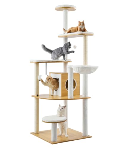 VEVOR Kratzbaum, 600x600x1750mm großer Kletterbaum, Katzenkratzbaum, mehrstöckiges Indoor-Aktivitätszentrum mit bequemer Sitzstange, Sisal-Katzenbaum, Hängematte, Spielhaus-Ruhe für Kätzchen VEVOR Kratzbaum, 600x600x1750mm großer Kletterbaum, Katzenkratzbaum, mehrstöckiges Indoor-Aktivitätszentrum mit bequemer Sitzstange, Sisal-Katzenbaum, Hängematte, Spielhaus-Ruhe für Kätzchen von VEVOR