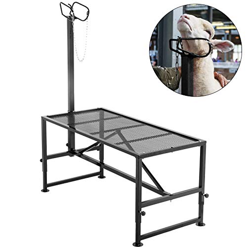 VEVOR Viehhalter 130x59 cm Trimmständer mit geradem Kopfstück, Ziegen-Bauständer mit stabilem Metallrahmen, Schafschmäherhalter, Vieh-Bauständer VEVOR Viehhalter 130x59 cm Trimmständer mit geradem Kopfstück, Ziegen-Bauständer mit stabilem Metallrahmen, Schafschmäherhalter, Vieh-Bauständer von VEVOR