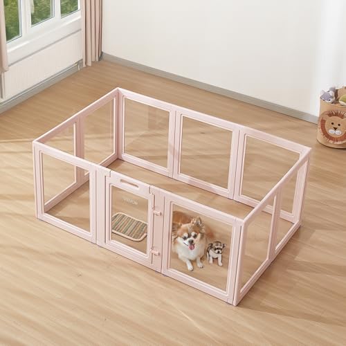VEVOR Wurfkiste für Welpen, 1540x1000x600 mm, Welpenlaufstall, mit transparenten Fenstern und Schloss, pinken Rahmen, Hundelaufstall, Tierlaufstall, Hunde Wurfbox für mittelgroße Hunde VEVOR Wurfkiste für Welpen, 1540x1000x600 mm, Welpenlaufstall, mit transparenten Fenstern und Schloss, pinken Rahmen, Hundelaufstall, Tierlaufstall, Hunde Wurfbox für mittelgroße Hunde von VEVOR