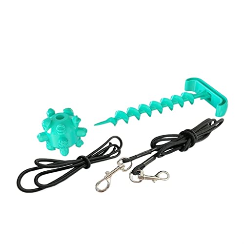 VFIDOL 2-in-1 Tragbare Haustier-Hunde-Bungee-Schnur, Backenzahnball, Gehleine, langlebig, Kauspielzeug, Zahnbürste, Outdoor-Training (Farbe: blaues Hundespielzeug) von VFIDOL