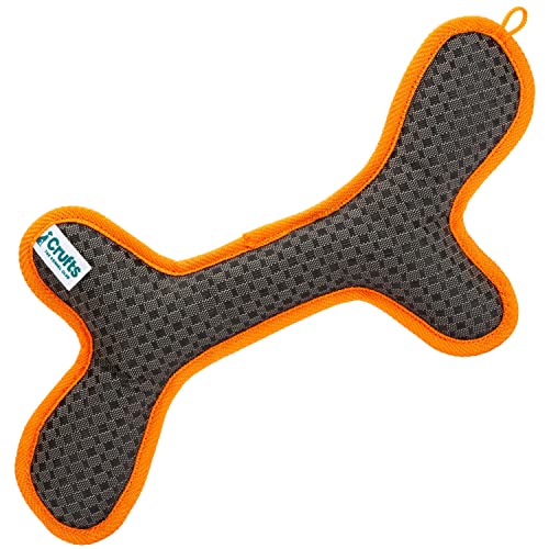 VFM/Crufts Bone Shaped Dog Toy, Tough Toy with Squeaker- Orange and Grey (Size: 48.5cm x 19cm x 5cm) von VFM e-Store
