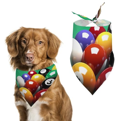 Billard-Hundehalstuch, dreieckig, waschbar, Polyester, niedliches Haustier-Bandana für mittelgroße und große Hunde, Welpen und Katzen Billard-Hundehalstuch, dreieckig, waschbar, Polyester, niedliches Haustier-Bandana für mittelgroße und große Hunde, Welpen und Katzen von VFMKT