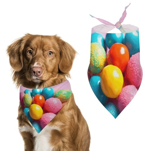 Buntes Hundehalstuch, dreieckig, waschbar, Polyester, niedliches Haustier-Bandana für mittelgroße und große Hunde, Welpen und Katzen Buntes Hundehalstuch, dreieckig, waschbar, Polyester, niedliches Haustier-Bandana für mittelgroße und große Hunde, Welpen und Katzen von VFMKT