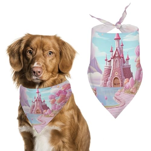 Candy Land Hundehalstuch, dreieckig, waschbar, Polyester, niedliches Haustier-Bandana für mittelgroße und große Hunde, Welpen und Katzen Candy Land Hundehalstuch, dreieckig, waschbar, Polyester, niedliches Haustier-Bandana für mittelgroße und große Hunde, Welpen und Katzen von VFMKT