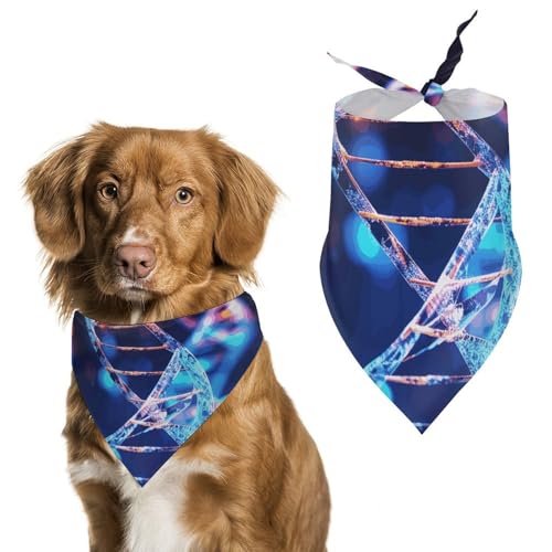 DNA Genetic Helix Hundehalstuch, dreieckig, waschbar, Polyester, niedliches Haustier-Bandana für mittelgroße und große Hunde, Welpen und Katzen von VFMKT