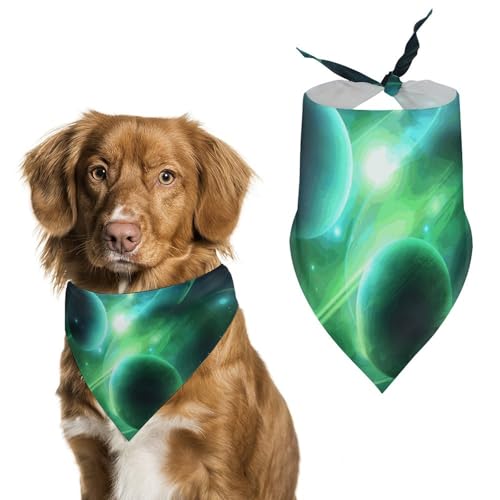 Green Light Planet Hundehalstuch, dreieckig, waschbar, Polyester, niedliches Haustier-Bandana für mittelgroße und große Hunde, Welpen und Katzen Green Light Planet Hundehalstuch, dreieckig, waschbar, Polyester, niedliches Haustier-Bandana für mittelgroße und große Hunde, Welpen und Katzen von VFMKT