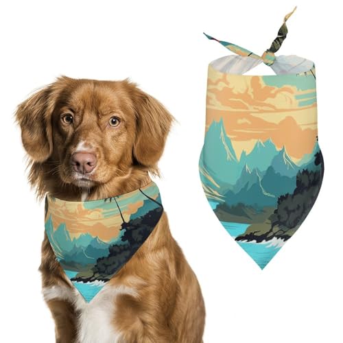 Hello Hawaii Hundehalstuch, dreieckig, waschbar, Polyester, niedliches Haustier-Bandana für mittelgroße und große Hunde, Welpen und Katzen von VFMKT