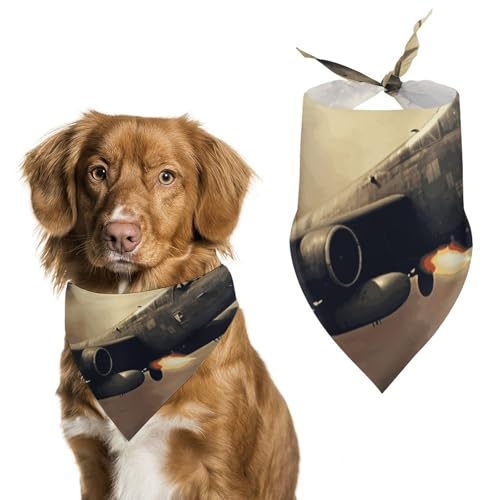 Hundehalstuch, Dreieckstuch mit Kriegsflugzeug, waschbar, Polyester, niedliches Haustier-Bandana für mittelgroße und große Hunde, Welpen und Katzen Hundehalstuch, Dreieckstuch mit Kriegsflugzeug, waschbar, Polyester, niedliches Haustier-Bandana für mittelgroße und große Hunde, Welpen und Katzen von VFMKT