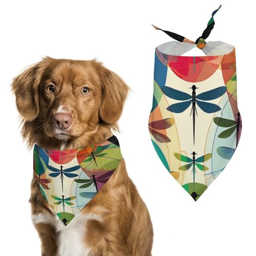 Hundehalstuch, Dreieckstuch mit Libellen, waschbar, Polyester, niedliches Haustier-Bandana für mittelgroße und große Hunde, Welpen und Katzen, verschiedene Farben Hundehalstuch, Dreieckstuch mit Libellen, waschbar, Polyester, niedliches Haustier-Bandana für mittelgroße und große Hunde, Welpen und Katzen, verschiedene Farben von VFMKT