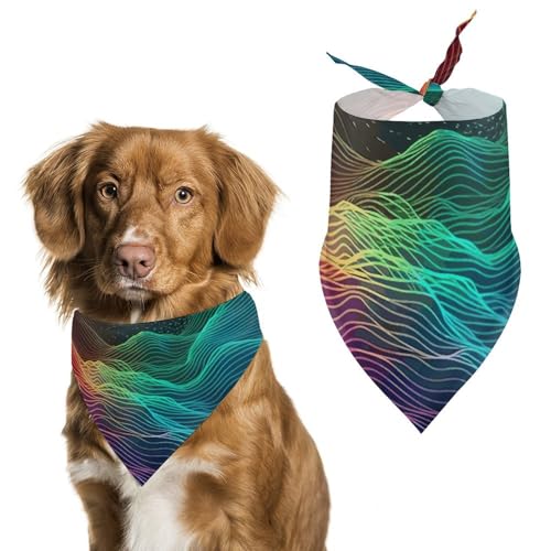 Hundehalstuch, Dreieckstuch mit farbigem Hintergrund, waschbar, Polyester, niedliches Haustier-Bandana für mittelgroße und große Hunde, Welpen und Katzen von VFMKT