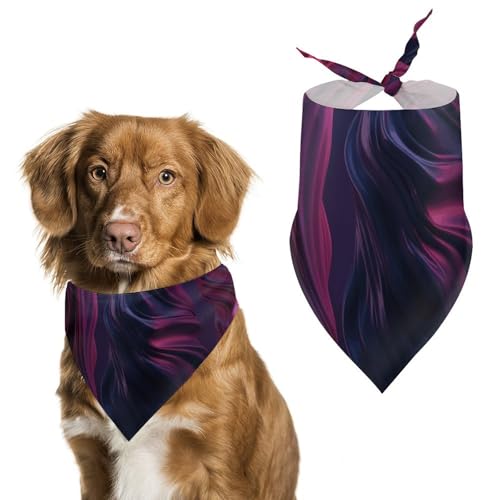 Hundehalstuch, Dreieckstuch mit gewellten Streifen, waschbar, Polyester, niedliches Haustier-Bandana für mittelgroße und große Hunde, Welpen und Katzen, Violett Hundehalstuch, Dreieckstuch mit gewellten Streifen, waschbar, Polyester, niedliches Haustier-Bandana für mittelgroße und große Hunde, Welpen und Katzen, Violett von VFMKT