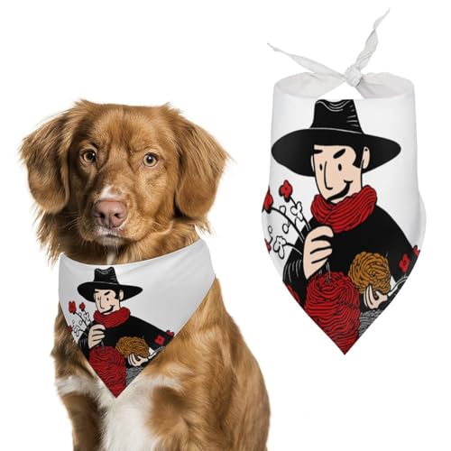 Hundehalstuch, dreieckig, waschbar, Polyester, niedliches Haustier-Bandana für mittelgroße und große Hunde, Welpen und Katzen, Rot Hundehalstuch, dreieckig, waschbar, Polyester, niedliches Haustier-Bandana für mittelgroße und große Hunde, Welpen und Katzen, Rot von VFMKT