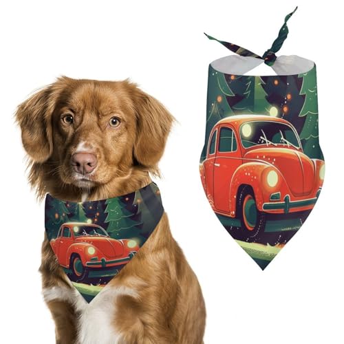 Hundehalstuch, dreieckig, waschbar, Polyester, niedliches Haustier-Bandana für mittelgroße und große Hunde, Welpen und Katzen, Rot Hundehalstuch, dreieckig, waschbar, Polyester, niedliches Haustier-Bandana für mittelgroße und große Hunde, Welpen und Katzen, Rot von VFMKT
