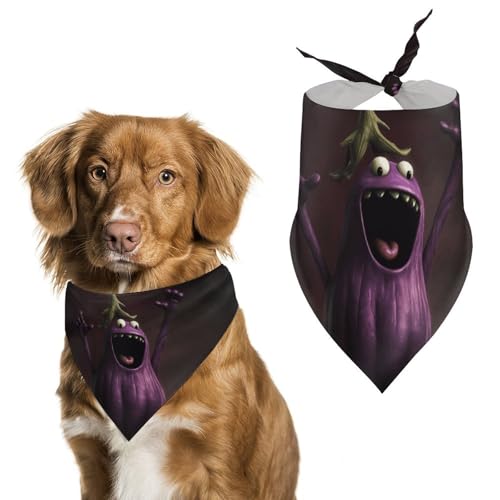 Hundehalstuch, dreieckig, waschbar, Polyester, niedliches Haustier-Bandana für mittelgroße und große Hunde, Welpen und Katzen, Violett Hundehalstuch, dreieckig, waschbar, Polyester, niedliches Haustier-Bandana für mittelgroße und große Hunde, Welpen und Katzen, Violett von VFMKT