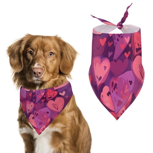 Hundehalstuch, dreieckig, waschbar, Polyester, niedliches Haustier-Bandana für mittelgroße und große Hunde, Welpen und Katzen, Violett Hundehalstuch, dreieckig, waschbar, Polyester, niedliches Haustier-Bandana für mittelgroße und große Hunde, Welpen und Katzen, Violett von VFMKT