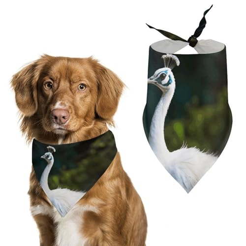 Hundehalstuch, dreieckig, waschbar, Polyester, niedliches Haustier-Bandana für mittelgroße und große Hunde, Welpen und Katzen, Weiß Hundehalstuch, dreieckig, waschbar, Polyester, niedliches Haustier-Bandana für mittelgroße und große Hunde, Welpen und Katzen, Weiß von VFMKT