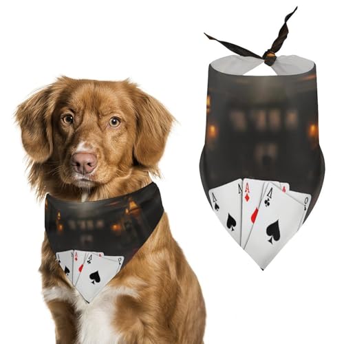 Hundehalstuch, dreieckig, waschbar, Polyester, niedliches Haustier-Bandana für mittelgroße und große Hunde, Welpen und Katzen Hundehalstuch, dreieckig, waschbar, Polyester, niedliches Haustier-Bandana für mittelgroße und große Hunde, Welpen und Katzen von VFMKT