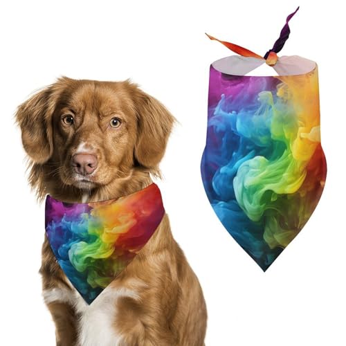 Hundehalstuch, dreieckig, waschbar, Polyester, niedliches Haustier-Bandana für mittelgroße und große Hunde, Welpen und Katzen Hundehalstuch, dreieckig, waschbar, Polyester, niedliches Haustier-Bandana für mittelgroße und große Hunde, Welpen und Katzen von VFMKT