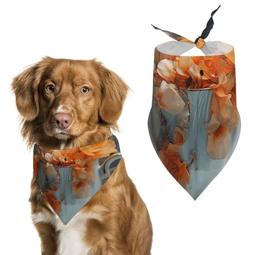 Hundehalstuch, dreieckig, waschbar, Polyester, niedliches Haustier-Bandana für mittelgroße und große Hunde, Welpen und Katzen von VFMKT
